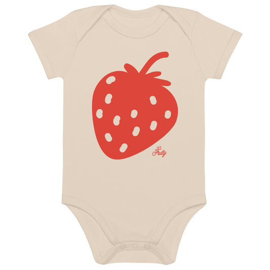 Strawberry Organic cotton baby bodysuit