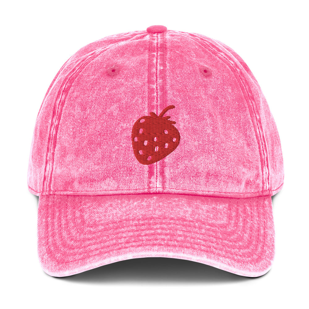Vintage Cotton Twill Cap Strawberry