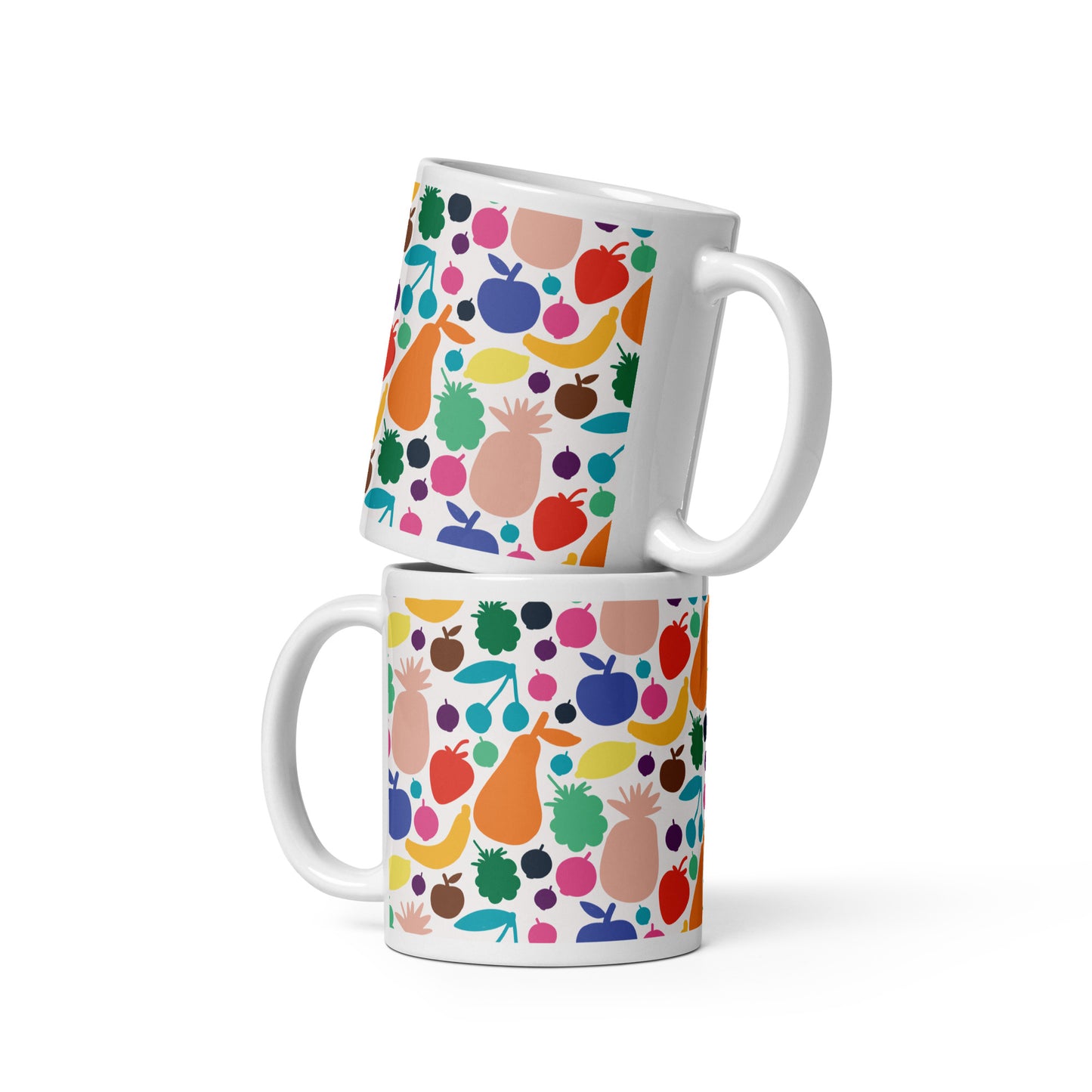 πππ Fruit White glossy mug