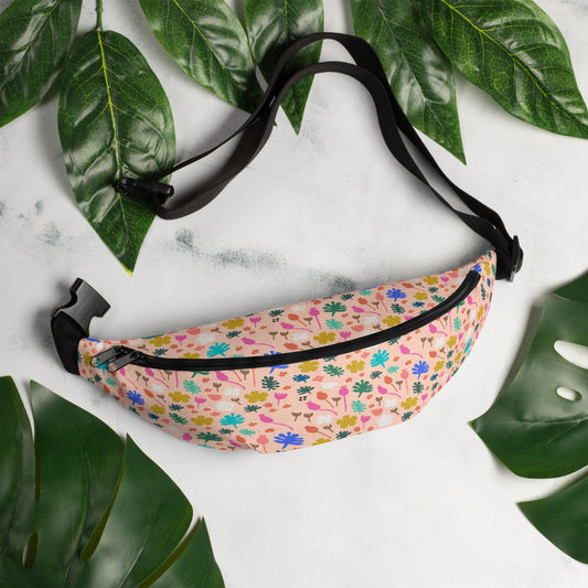 Peach Flowers Fanny Pack