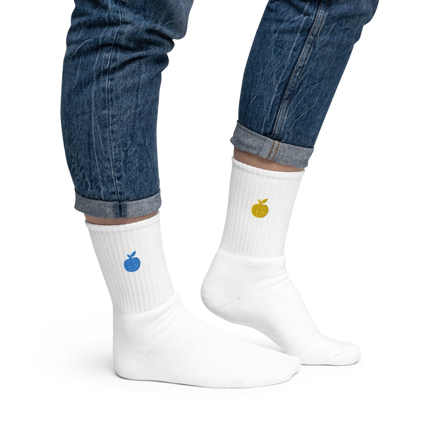 Fruit Embroidered socks Apple