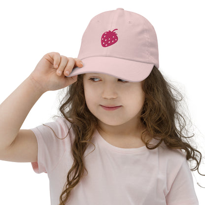 Pink Strawberry Youth baseball cap