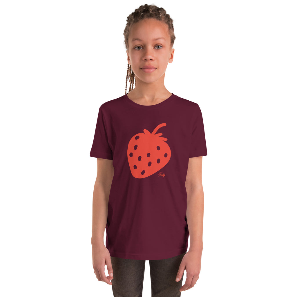 Jugend Kurzarm T-Shirt Erdbeerrot