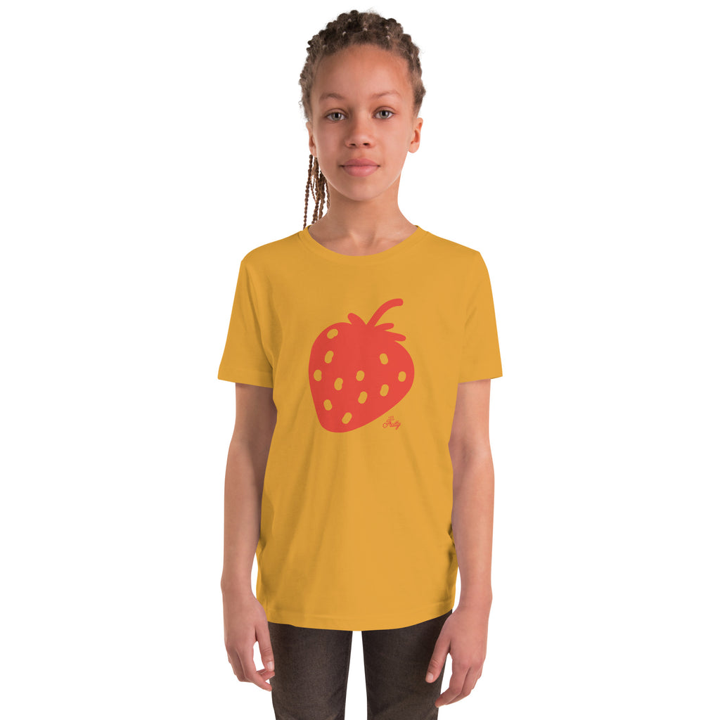 Jugend Kurzarm T-Shirt Erdbeerrot