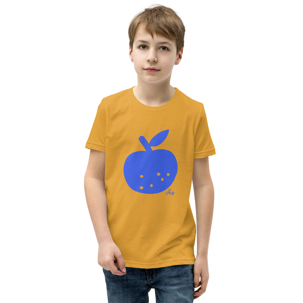 Jugend Kurzarm T-Shirt Blauer Apfel