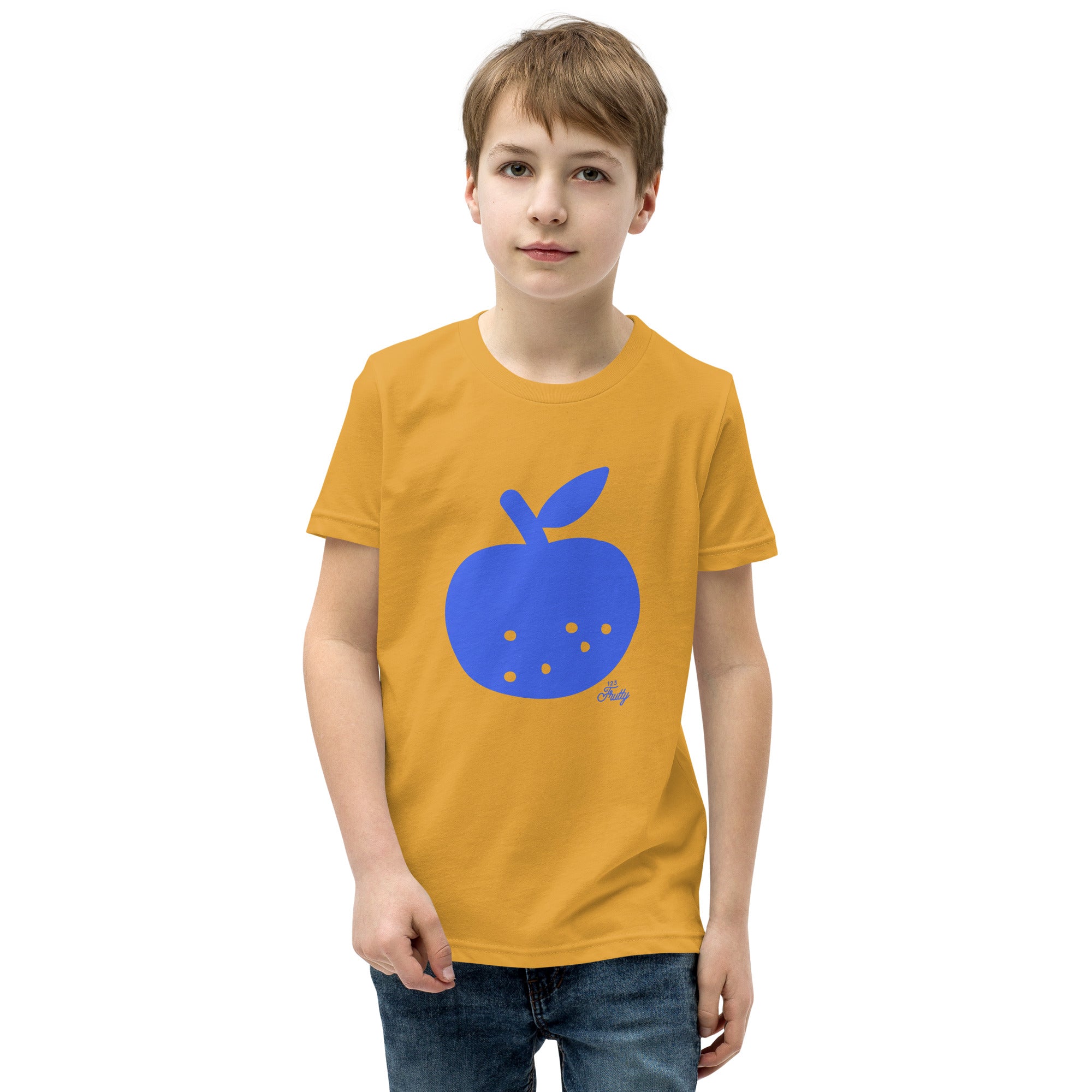 Jugend Kurzarm T-Shirt Blauer Apfel