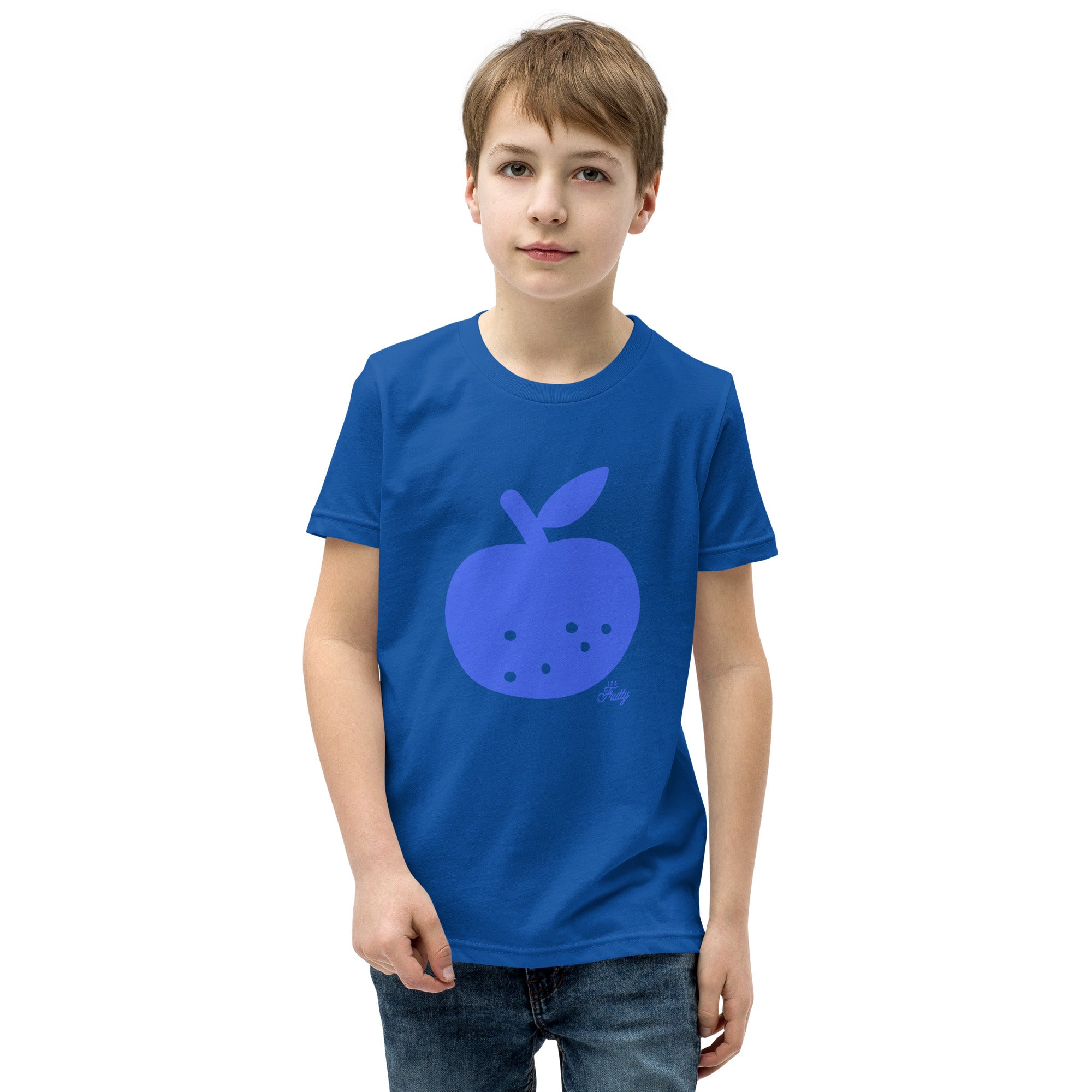 Jugend Kurzarm T-Shirt Blauer Apfel
