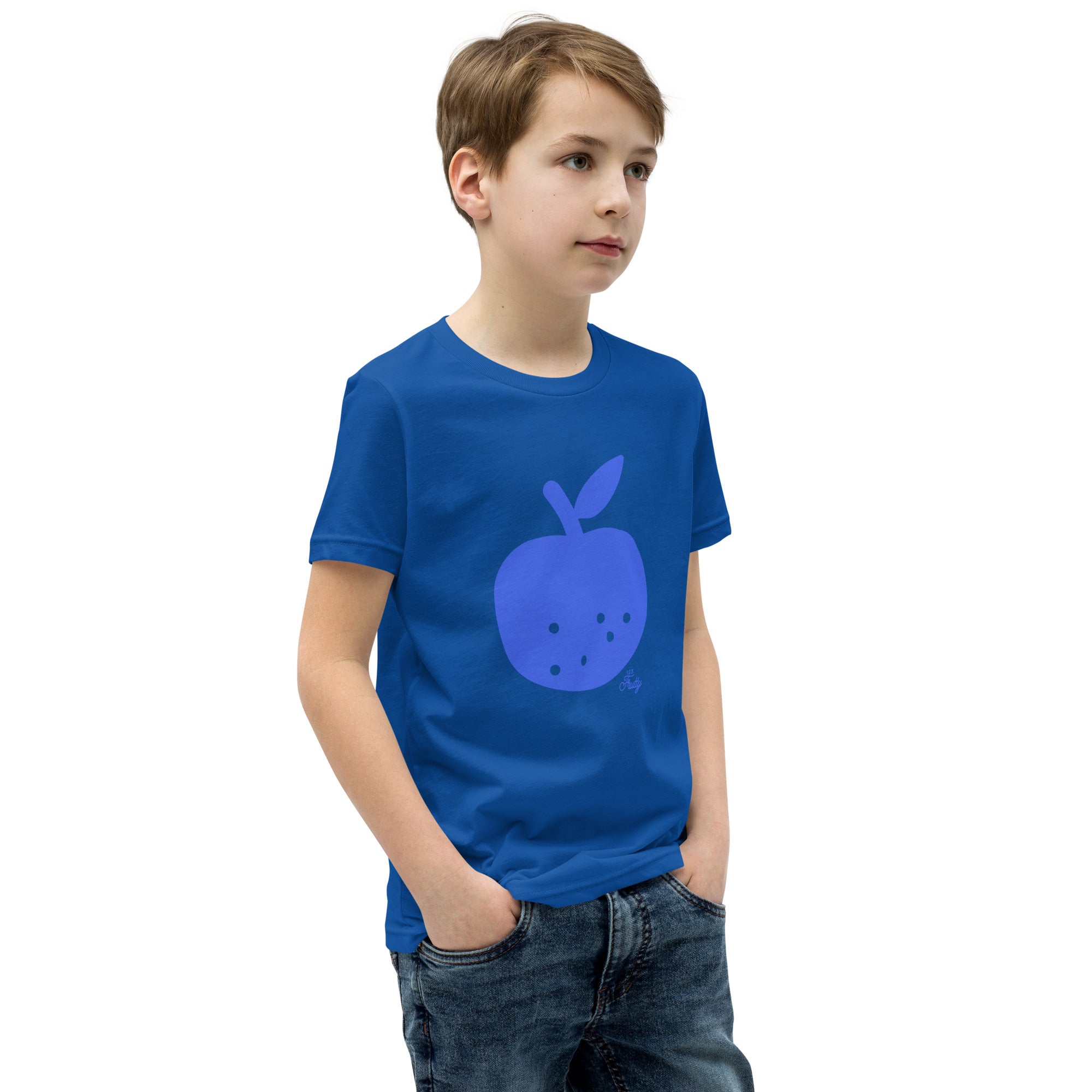 Jugend Kurzarm T-Shirt Blauer Apfel